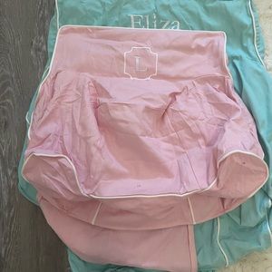 Pottery Barn Chair regular size color pink monogrammed L… brand new